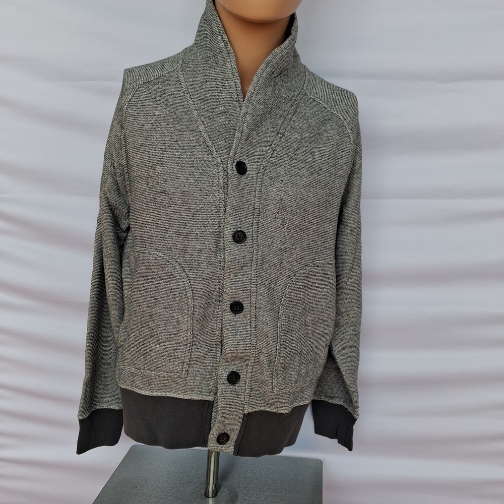 Banana Republic Mens Gray Shawl Collar Button Front Cardigan Sweater Size M